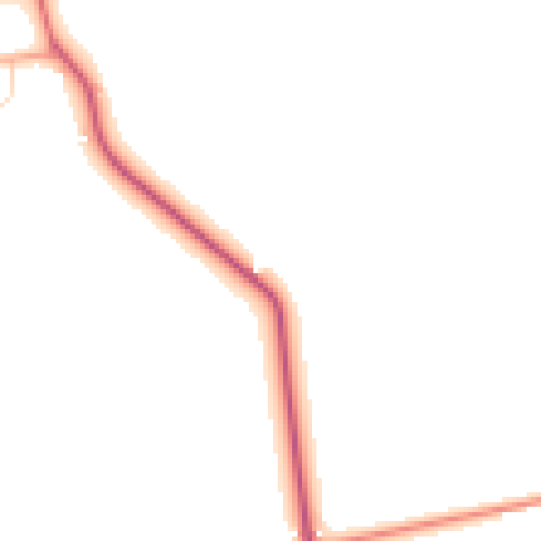 Daytime road noise heatmap for PE22 7NE