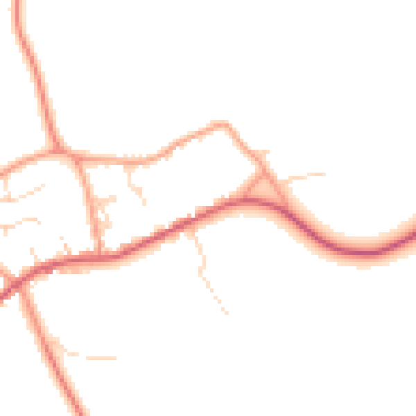 Daytime road noise heatmap for PE22 7PH