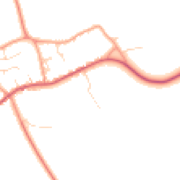 Daytime road noise heatmap for PE22 7PY