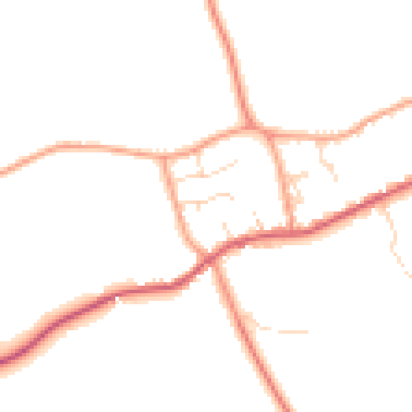 Daytime road noise heatmap for PE22 7RR