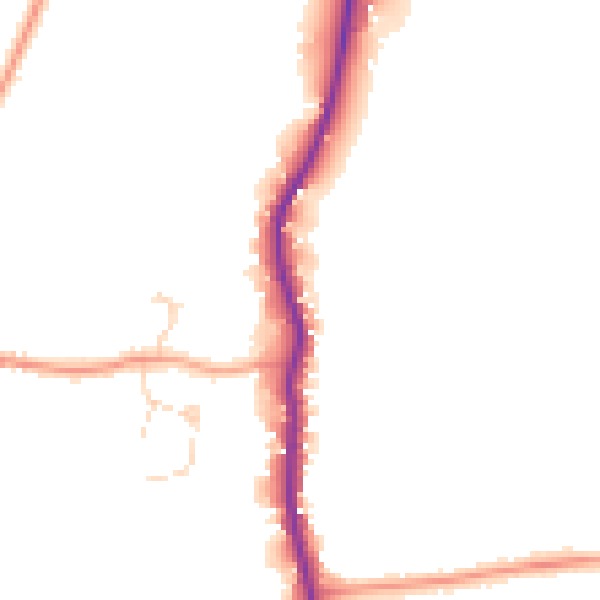 Daytime road noise heatmap for PE22 8AY