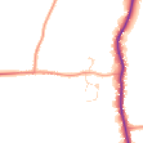 Daytime road noise heatmap for PE22 8BA