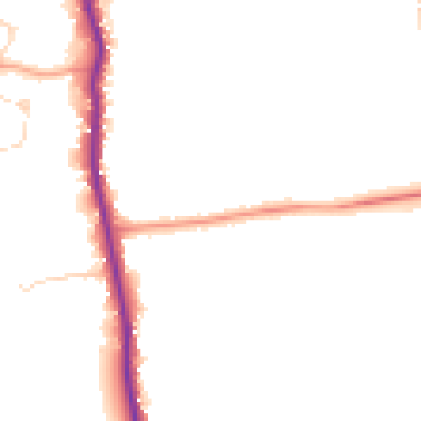 Daytime road noise heatmap for PE22 8DG