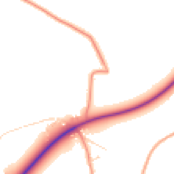 Daytime road noise heatmap for PE22 8ET