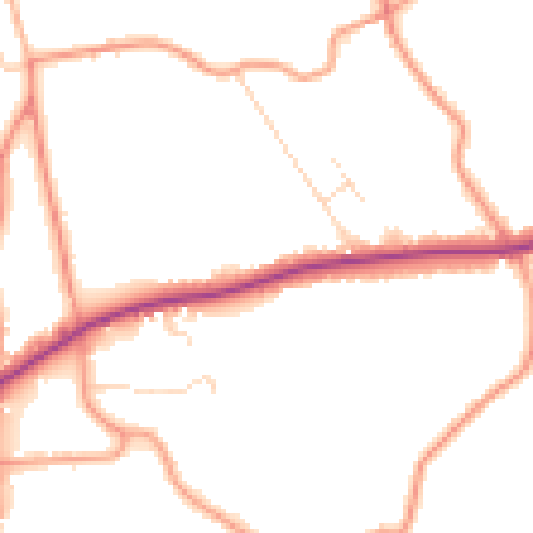 Daytime road noise heatmap for PE22 9AJ