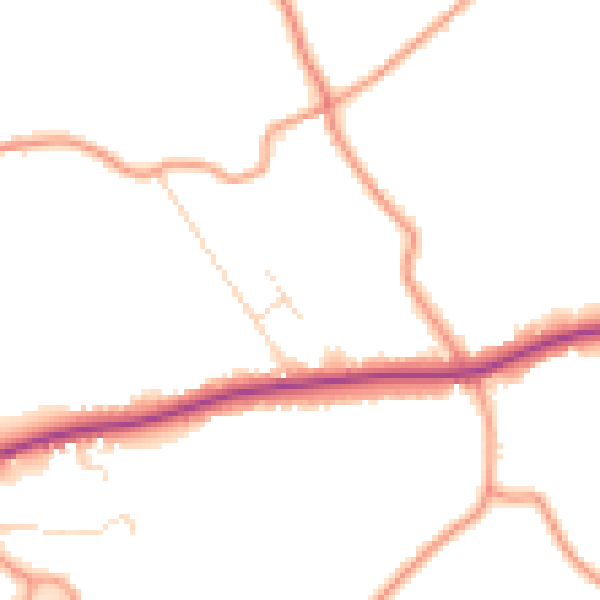 Daytime road noise heatmap for PE22 9BP