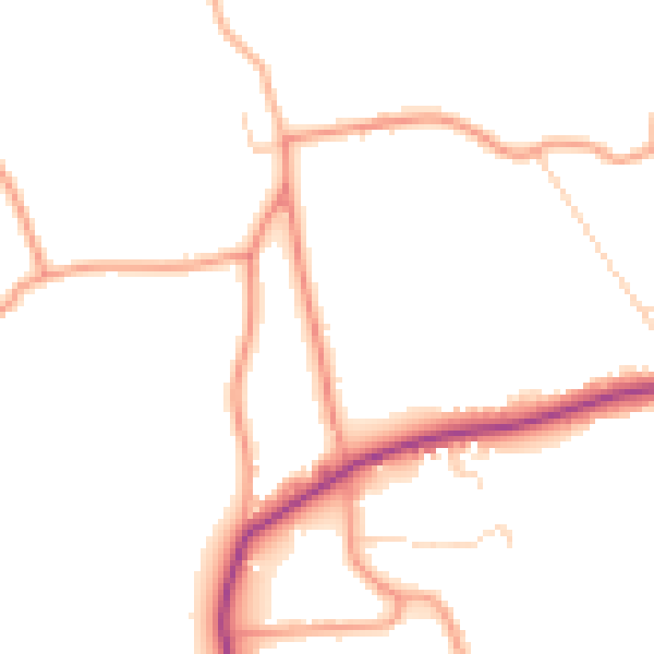 Daytime road noise heatmap for PE22 9BY
