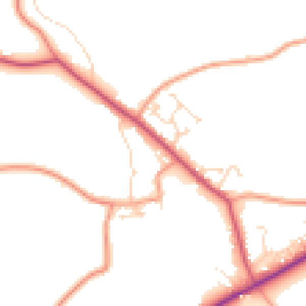 Daytime road noise heatmap for PE22 9GB
