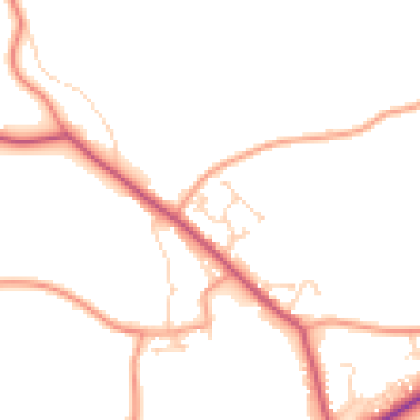Daytime road noise heatmap for PE22 9LG