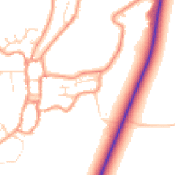 Daytime road noise heatmap for PE24 4AB