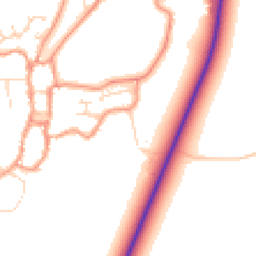Daytime road noise heatmap for PE24 4AD