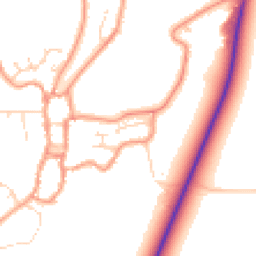 Daytime road noise heatmap for PE24 4AE