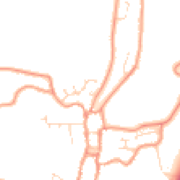 Daytime road noise heatmap for PE24 4BG