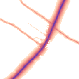 Daytime road noise heatmap for PE24 4ER