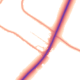 Daytime road noise heatmap for PE24 4EZ