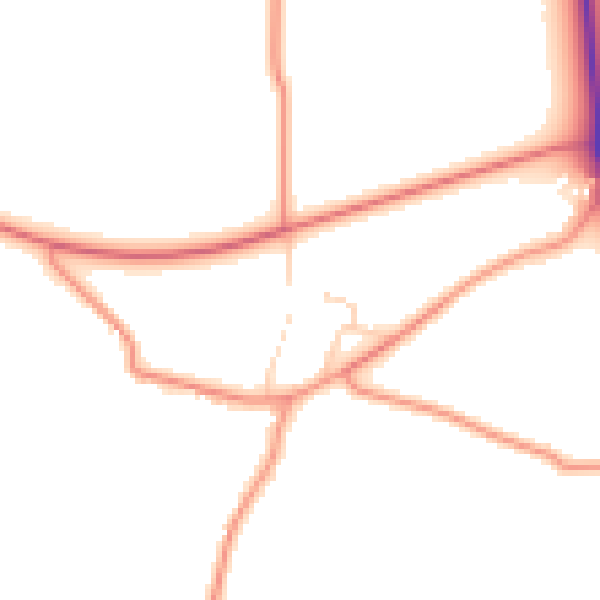 Daytime road noise heatmap for PE24 4TH