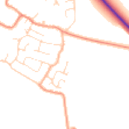 Daytime road noise heatmap for PE24 5BG