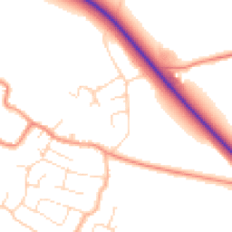 Daytime road noise heatmap for PE24 5HA