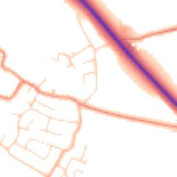Daytime road noise heatmap for PE24 5HB