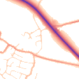 Daytime road noise heatmap for PE24 5HD