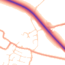 Daytime road noise heatmap for PE24 5HG