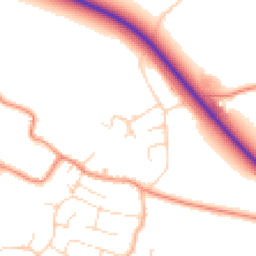 Daytime road noise heatmap for PE24 5JF