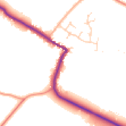 Daytime road noise heatmap for PE24 5NW