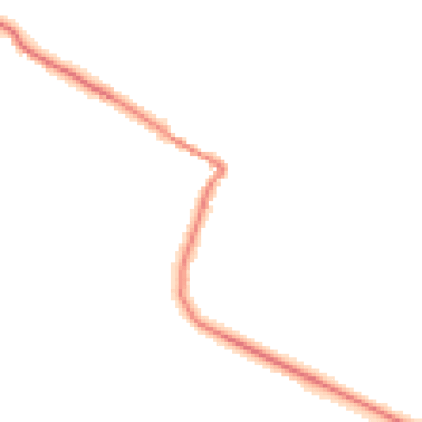 Night-time road noise heatmap for PE24 5NW