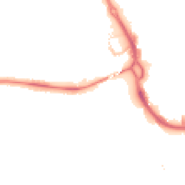 Night-time road noise heatmap for PE3 6AB