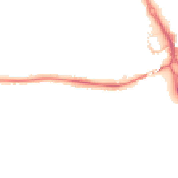 Night-time road noise heatmap for PE3 6AN