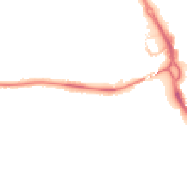 Night-time road noise heatmap for PE3 6AQ