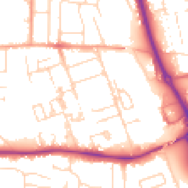 Daytime road noise heatmap for PE3 6AT