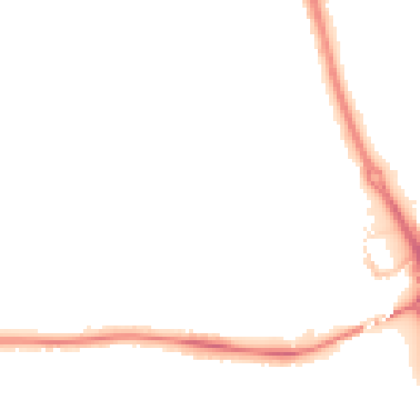 Night-time road noise heatmap for PE3 6AT