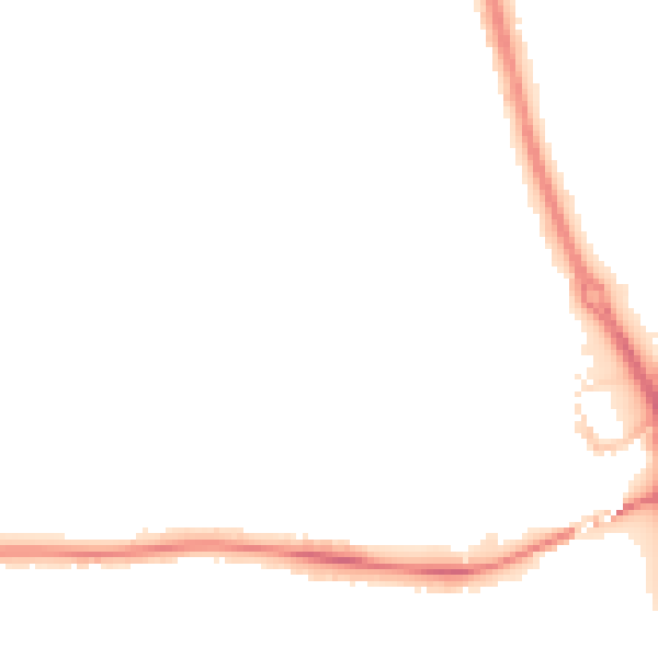 Night-time road noise heatmap for PE3 6AU