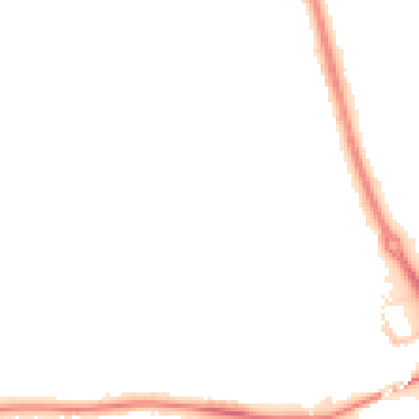 Night-time road noise heatmap for PE3 6BA