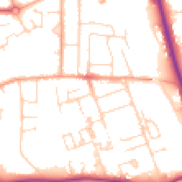 Daytime road noise heatmap for PE3 6BB