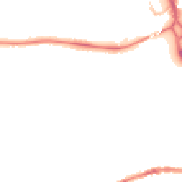 Night-time road noise heatmap for PE3 6BN