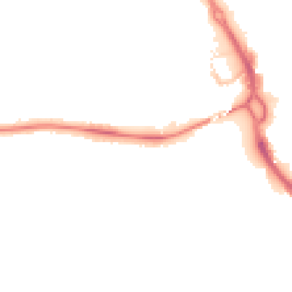 Night-time road noise heatmap for PE3 6BU