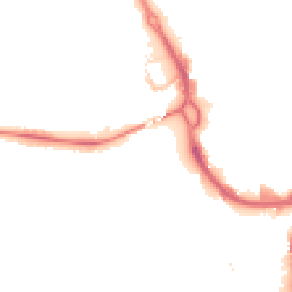 Night-time road noise heatmap for PE3 6BW