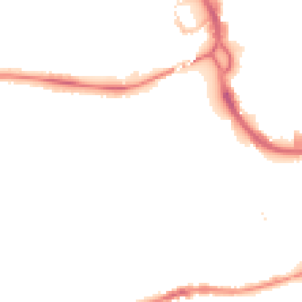 Night-time road noise heatmap for PE3 6BX
