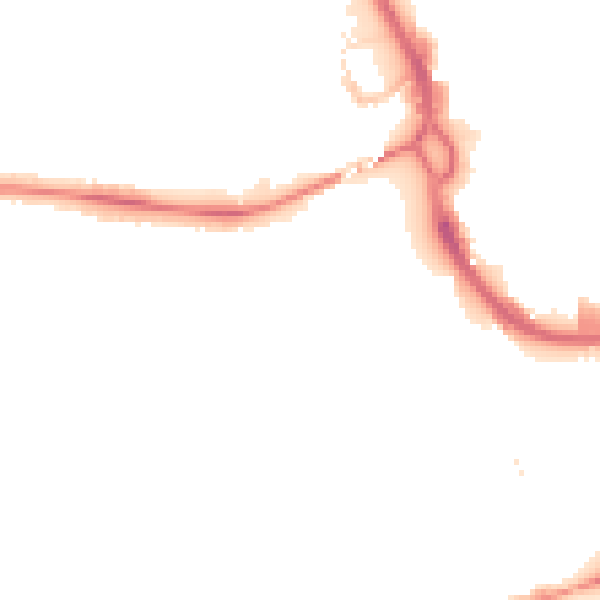 Night-time road noise heatmap for PE3 6BY