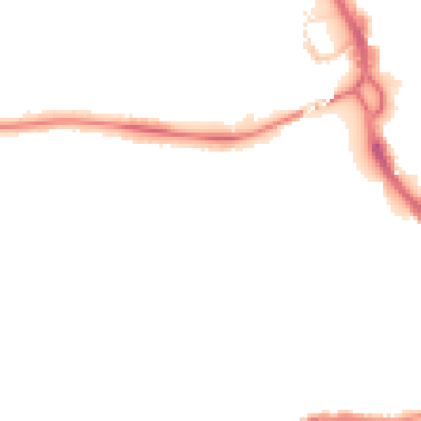 Night-time road noise heatmap for PE3 6BZ