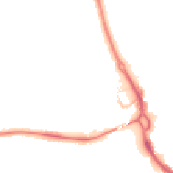Night-time road noise heatmap for PE3 6DE