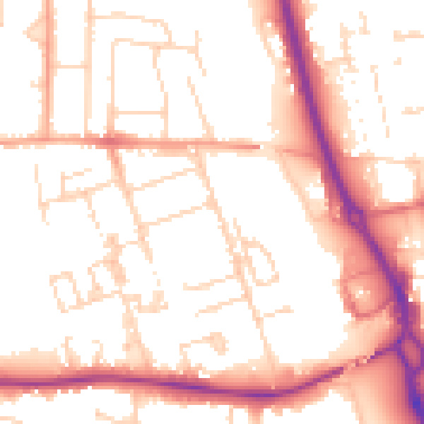 Daytime road noise heatmap for PE3 6DL