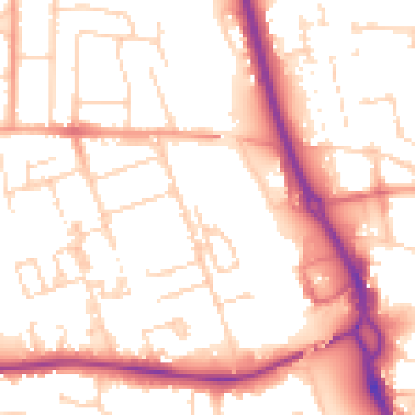 Daytime road noise heatmap for PE3 6DR