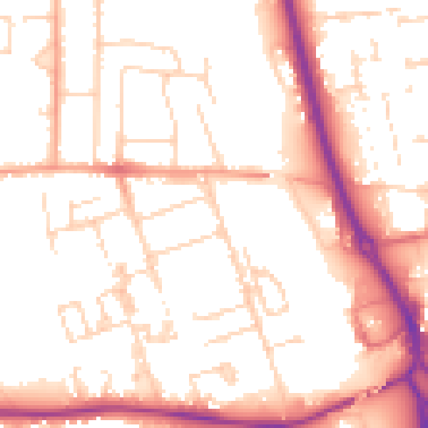 Daytime road noise heatmap for PE3 6DW