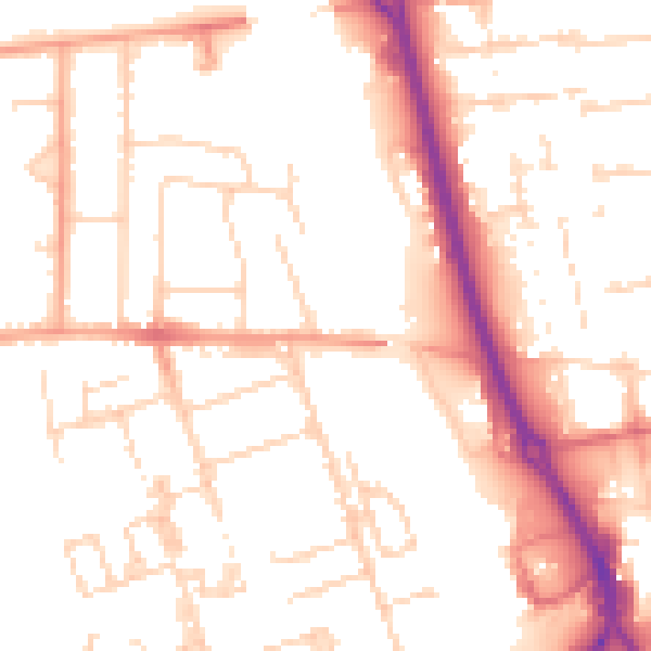 Daytime road noise heatmap for PE3 6EP