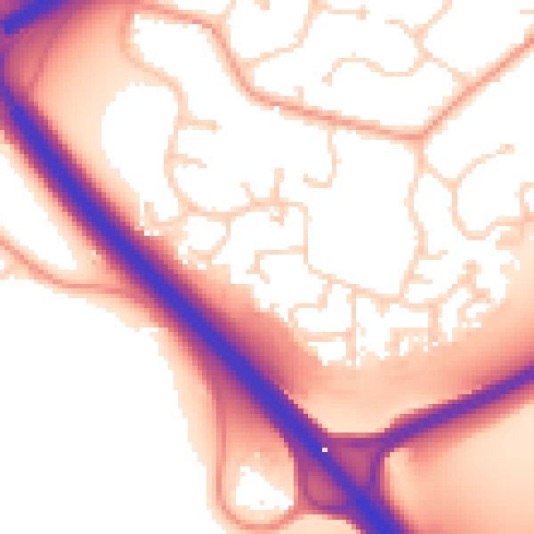Daytime road noise heatmap for PE3 6FB