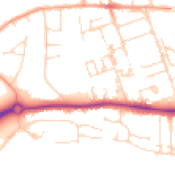 Daytime road noise heatmap for PE3 6GU