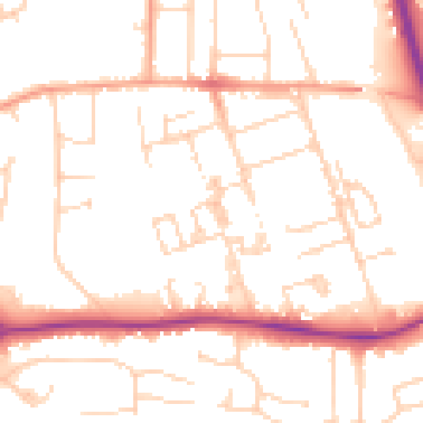 Daytime road noise heatmap for PE3 6HH